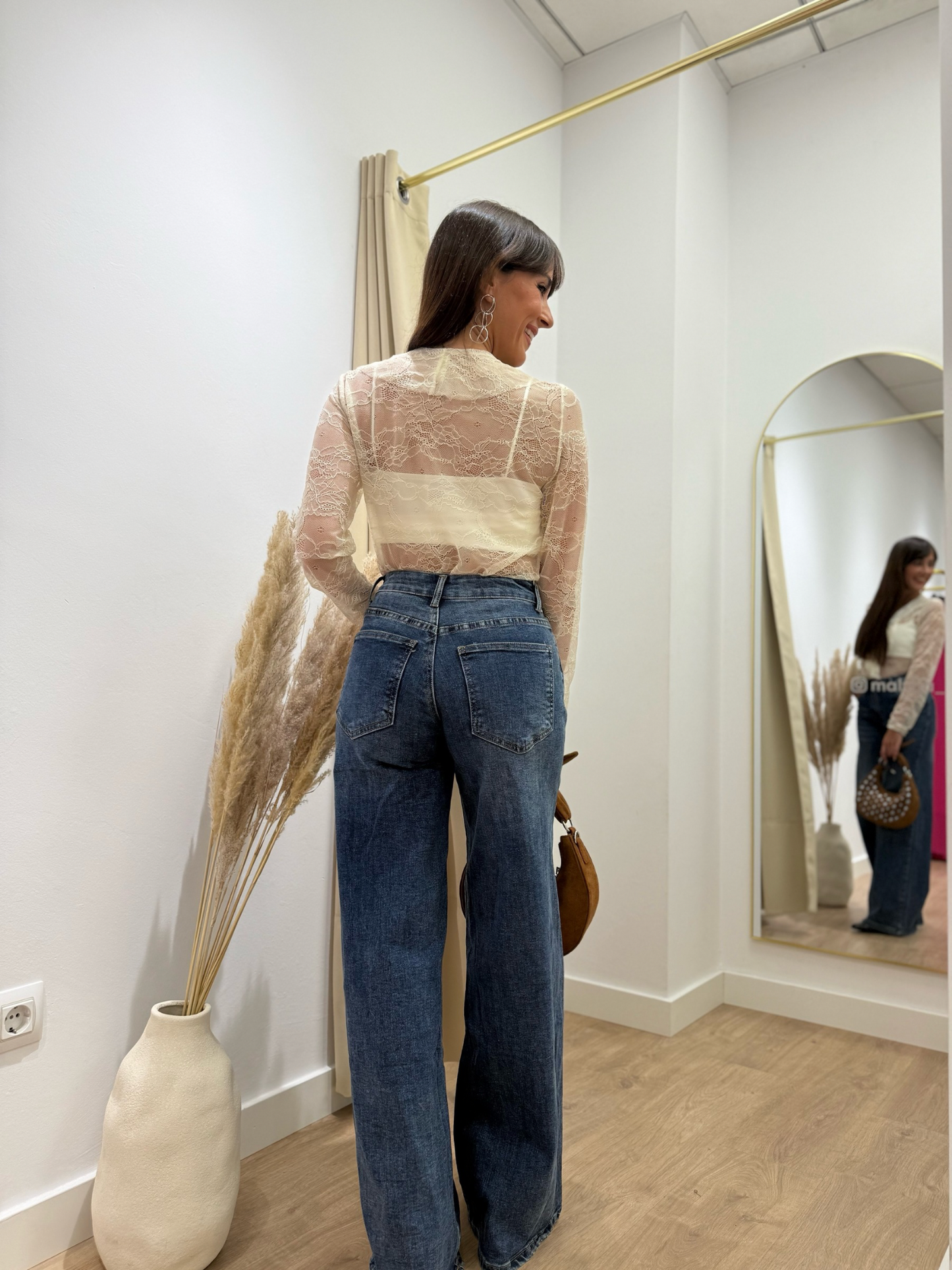 Vaquero wide leg oscuro